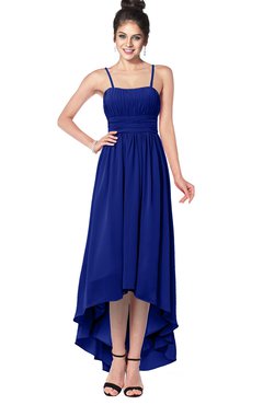 ColsBM Kinsley Electric Blue Bridesmaid Dresses Half Backless Hi-Lo A-line Mature Sleeveless Spaghetti