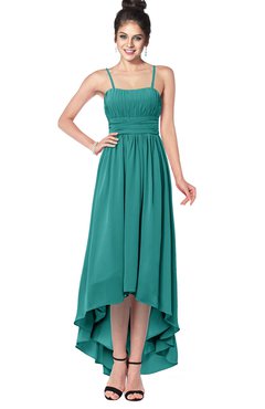ColsBM Kinsley Emerald Green Bridesmaid Dresses Half Backless Hi-Lo A-line Mature Sleeveless Spaghetti