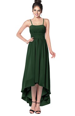 ColsBM Kinsley Hunter Green Bridesmaid Dresses Half Backless Hi-Lo A-line Mature Sleeveless Spaghetti
