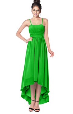 ColsBM Kinsley Jasmine Green Bridesmaid Dresses Half Backless Hi-Lo A-line Mature Sleeveless Spaghetti