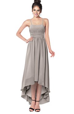 ColsBM Kinsley Mushroom Bridesmaid Dresses Half Backless Hi-Lo A-line Mature Sleeveless Spaghetti
