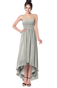 ColsBM Kinsley Platinum Bridesmaid Dresses Half Backless Hi-Lo A-line Mature Sleeveless Spaghetti