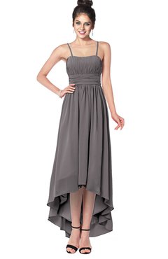ColsBM Kinsley Ridge Grey Bridesmaid Dresses Half Backless Hi-Lo A-line Mature Sleeveless Spaghetti