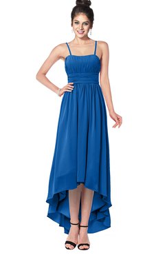 ColsBM Kinsley Royal Blue Bridesmaid Dresses Half Backless Hi-Lo A-line Mature Sleeveless Spaghetti