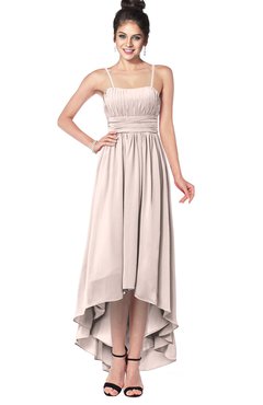 ColsBM Kinsley Silver Peony Bridesmaid Dresses Half Backless Hi-Lo A-line Mature Sleeveless Spaghetti