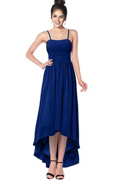 ColsBM Kinsley Sodalite Blue Bridesmaid Dresses Half Backless Hi-Lo A-line Mature Sleeveless Spaghetti