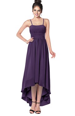 ColsBM Kinsley Violet Bridesmaid Dresses Half Backless Hi-Lo A-line Mature Sleeveless Spaghetti