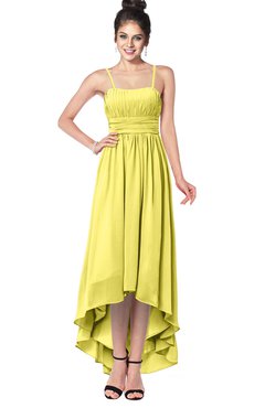 ColsBM Kinsley Yellow Iris Bridesmaid Dresses Half Backless Hi-Lo A-line Mature Sleeveless Spaghetti