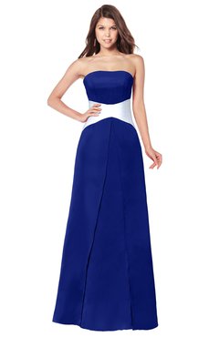 ColsBM Jeptha Nautical Blue Bridesmaid Dresses A-line Floor Length Zip up Sleeveless Glamorous Strapless