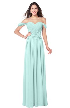 ColsBM Katelyn Blue Glass Bridesmaid Dresses Zip up A-line Floor Length Sweetheart Short Sleeve Gorgeous