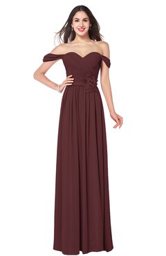 ColsBM Katelyn Burgundy Bridesmaid Dresses Zip up A-line Floor Length Sweetheart Short Sleeve Gorgeous