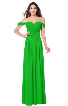 ColsBM Katelyn Classic Green Bridesmaid Dresses Zip up A-line Floor Length Sweetheart Short Sleeve Gorgeous