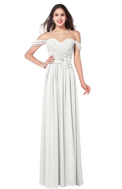 ColsBM Katelyn Cloud White Bridesmaid Dresses Zip up A-line Floor Length Sweetheart Short Sleeve Gorgeous