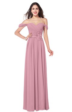 ColsBM Katelyn Light Coral Bridesmaid Dresses Zip up A-line Floor Length Sweetheart Short Sleeve Gorgeous