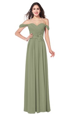ColsBM Katelyn Moss Green Bridesmaid Dresses Zip up A-line Floor Length Sweetheart Short Sleeve Gorgeous
