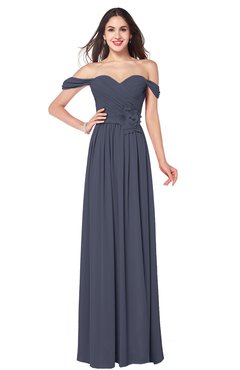 ColsBM Katelyn Nightshadow Blue Bridesmaid Dresses Zip up A-line Floor Length Sweetheart Short Sleeve Gorgeous