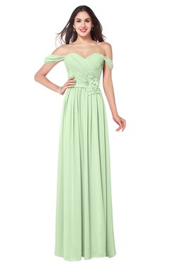 ColsBM Katelyn Pale Green Bridesmaid Dresses Zip up A-line Floor Length Sweetheart Short Sleeve Gorgeous