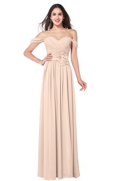 ColsBM Katelyn Peach Puree Bridesmaid Dresses Zip up A-line Floor Length Sweetheart Short Sleeve Gorgeous