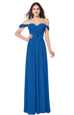 ColsBM Katelyn Royal Blue Bridesmaid Dresses Zip up A-line Floor Length Sweetheart Short Sleeve Gorgeous