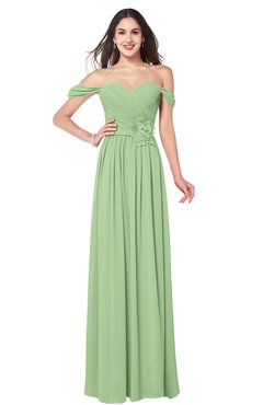 ColsBM Katelyn Sage Green Bridesmaid Dresses Zip up A-line Floor Length Sweetheart Short Sleeve Gorgeous