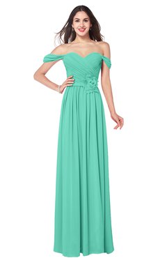 ColsBM Katelyn Seafoam Green Bridesmaid Dresses Zip up A-line Floor Length Sweetheart Short Sleeve Gorgeous