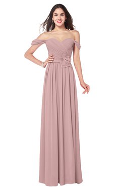 ColsBM Katelyn Silver Pink Bridesmaid Dresses Zip up A-line Floor Length Sweetheart Short Sleeve Gorgeous