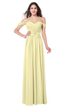 ColsBM Katelyn Soft Yellow Bridesmaid Dresses Zip up A-line Floor Length Sweetheart Short Sleeve Gorgeous
