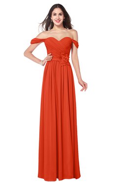 ColsBM Katelyn Tangerine Tango Bridesmaid Dresses Zip up A-line Floor Length Sweetheart Short Sleeve Gorgeous