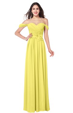 ColsBM Katelyn Yellow Iris Bridesmaid Dresses Zip up A-line Floor Length Sweetheart Short Sleeve Gorgeous