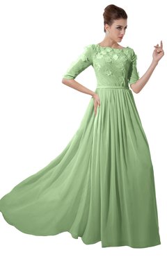 ColsBM Rene Gleam Bridesmaid Dresses Boat Flower A-line Elastic Elbow Length Sleeve Hawaiian