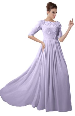 ColsBM Rene Pastel Lilac Bridesmaid Dresses Boat Flower A-line Elastic Elbow Length Sleeve Hawaiian