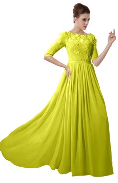 ColsBM Rene Sulphur Spring Bridesmaid Dresses Boat Flower A-line Elastic Elbow Length Sleeve Hawaiian