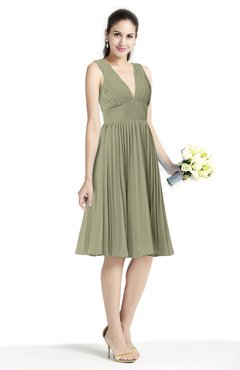 ColsBM Perla Sponge Elegant V-neck Sleeveless Zipper Sash Plus Size Bridesmaid Dresses