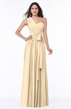 ColsBM Emmeline Apricot Gelato Modern A-line Half Backless Chiffon Floor Length Ruching Plus Size Bridesmaid Dresses