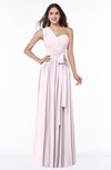 ColsBM Emmeline Blush Modern A-line Half Backless Chiffon Floor Length Ruching Plus Size Bridesmaid Dresses