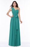 ColsBM Emmeline Emerald Green Modern A-line Half Backless Chiffon Floor Length Ruching Plus Size Bridesmaid Dresses