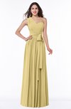 ColsBM Emmeline Gold Modern A-line Half Backless Chiffon Floor Length Ruching Plus Size Bridesmaid Dresses