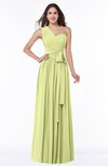 ColsBM Emmeline Lime Green Modern A-line Half Backless Chiffon Floor Length Ruching Plus Size Bridesmaid Dresses