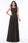 ColsBM Nicole Fudge Brown Elegant A-line Sleeveless Chiffon Floor Length Pleated Plus Size Bridesmaid Dresses