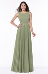 ColsBM Nicole Moss Green Elegant A-line Sleeveless Chiffon Floor Length Pleated Plus Size Bridesmaid Dresses