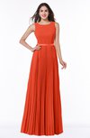 ColsBM Nicole Tangerine Tango Elegant A-line Sleeveless Chiffon Floor Length Pleated Plus Size Bridesmaid Dresses