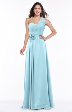 ColsBM Raquel Aqua Elegant A-line Asymmetric Neckline Sleeveless Floor Length Sash Plus Size Bridesmaid Dresses