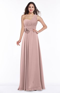 ColsBM Raquel Blush Pink Elegant A-line Asymmetric Neckline Sleeveless Floor Length Sash Plus Size Bridesmaid Dresses