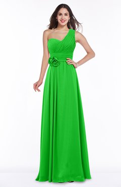ColsBM Raquel Classic Green Elegant A-line Asymmetric Neckline Sleeveless Floor Length Sash Plus Size Bridesmaid Dresses