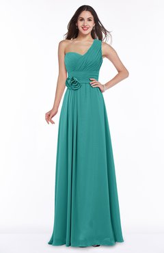 ColsBM Raquel Emerald Green Elegant A-line Asymmetric Neckline Sleeveless Floor Length Sash Plus Size Bridesmaid Dresses
