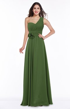 ColsBM Raquel Garden Green Elegant A-line Asymmetric Neckline Sleeveless Floor Length Sash Plus Size Bridesmaid Dresses