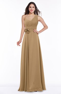 ColsBM Raquel Indian Tan Elegant A-line Asymmetric Neckline Sleeveless Floor Length Sash Plus Size Bridesmaid Dresses