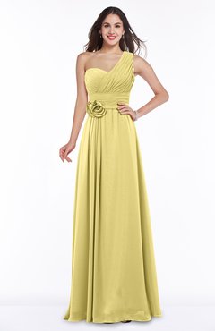ColsBM Raquel Misted Yellow Elegant A-line Asymmetric Neckline Sleeveless Floor Length Sash Plus Size Bridesmaid Dresses