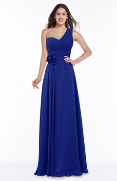 ColsBM Raquel Nautical Blue Elegant A-line Asymmetric Neckline Sleeveless Floor Length Sash Plus Size Bridesmaid Dresses