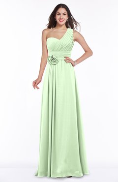 ColsBM Raquel Pale Green Elegant A-line Asymmetric Neckline Sleeveless Floor Length Sash Plus Size Bridesmaid Dresses